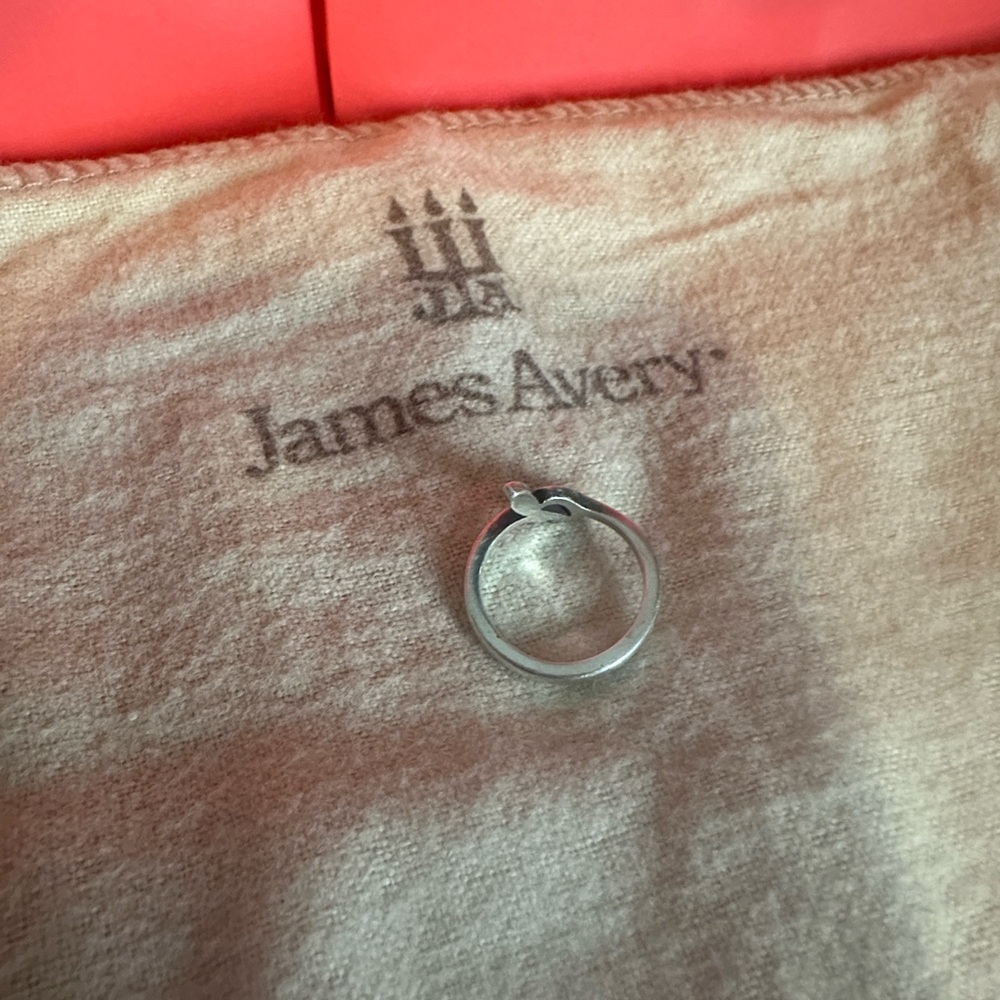 James Avery script letter P sterling silver ring size 5 - Picture 7 of 9